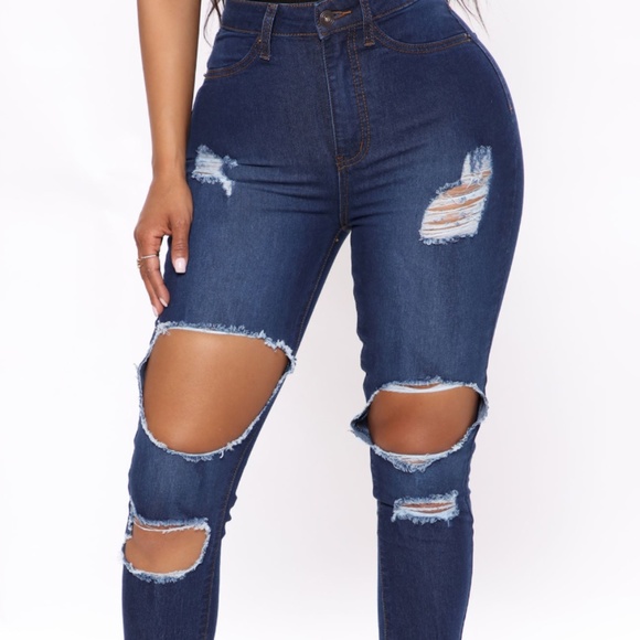 Fashion Nova Jegging Jeans | Needing More Destroyed High Rise Jegging Jeans - Picture 2 of 3